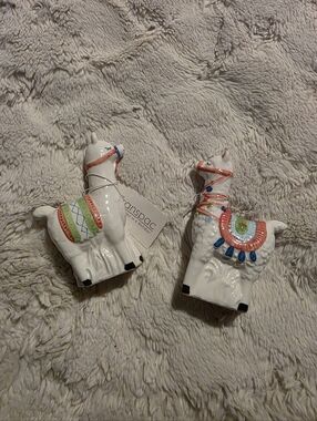 Llama Ceramic Pair Of Salt & Pepper Shakers